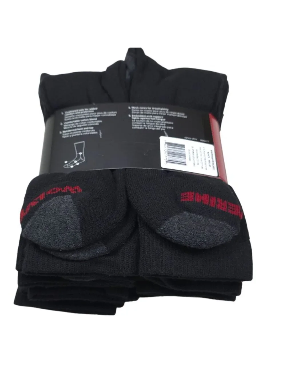 Wolverine Mens 8 Pairs Crew Heavy Duty Work Socks Large Shoe Size 7-12 Black